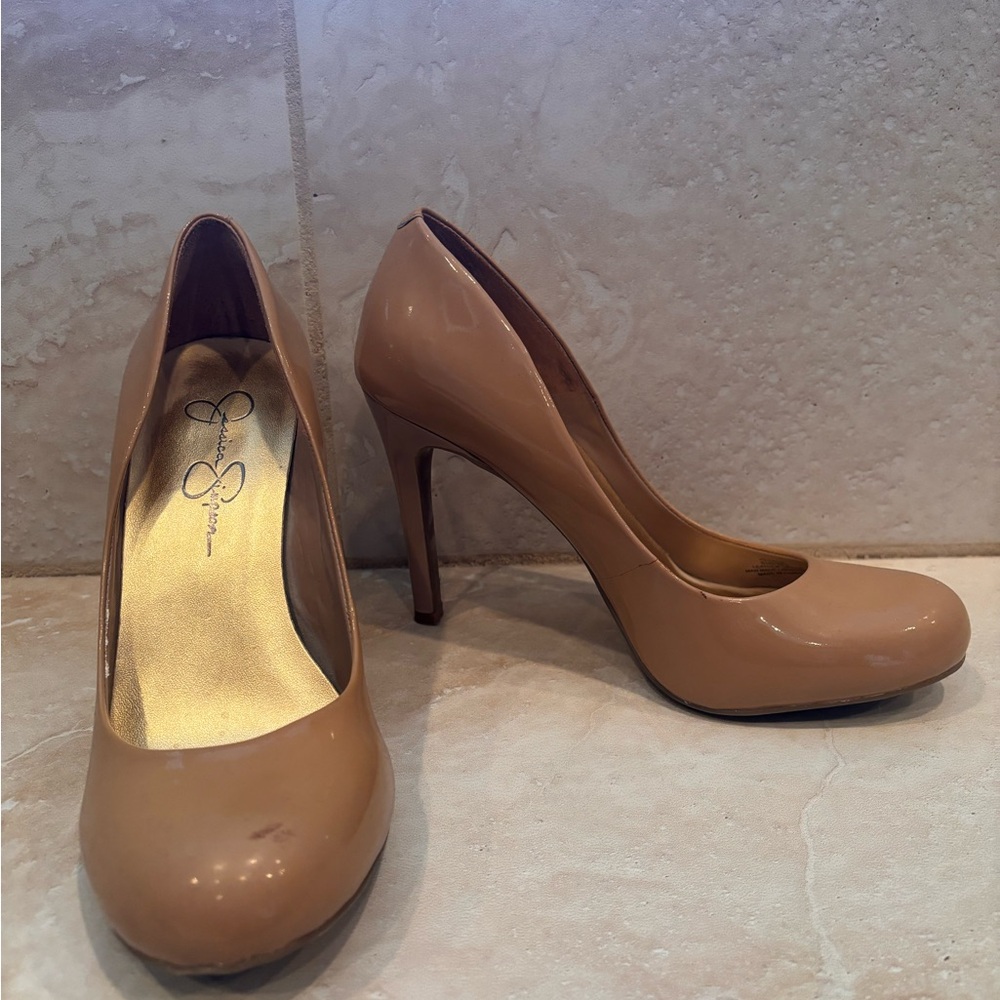 Jessica Simpson Tan Stiletto Heels Classic Pumps